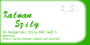 kalman szily business card